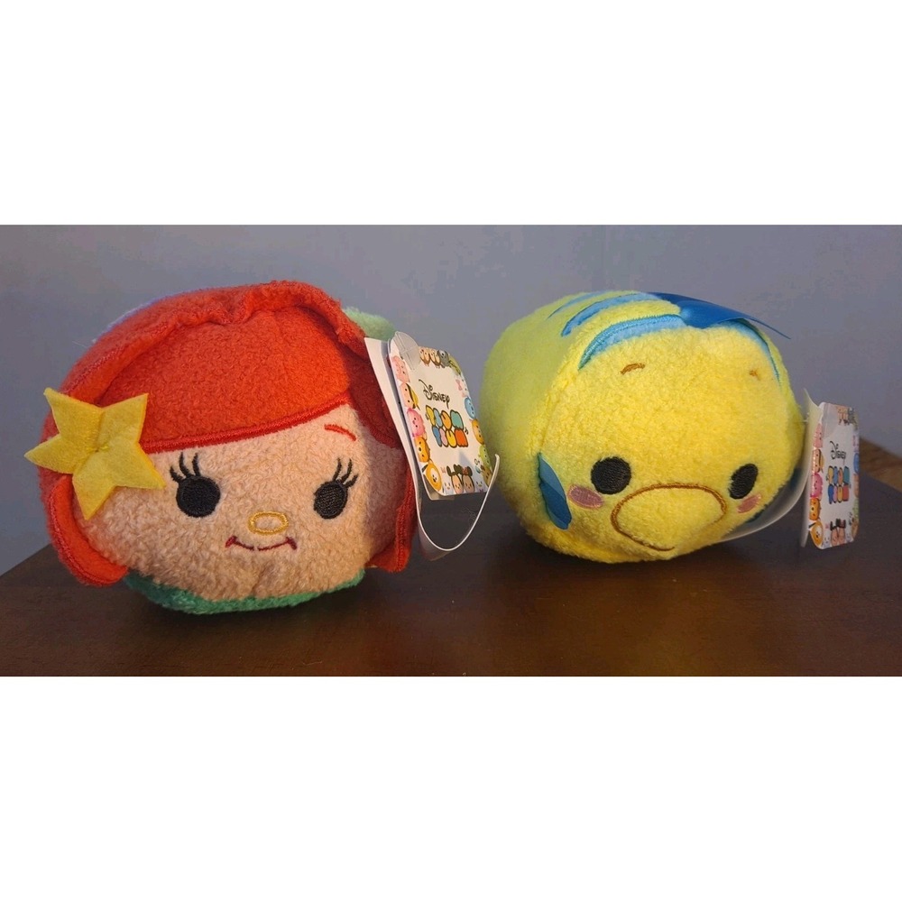 Tsum Tsum Disney Plush Set Of 2 Ariel And Flounder 2024‎ Just Play 4"